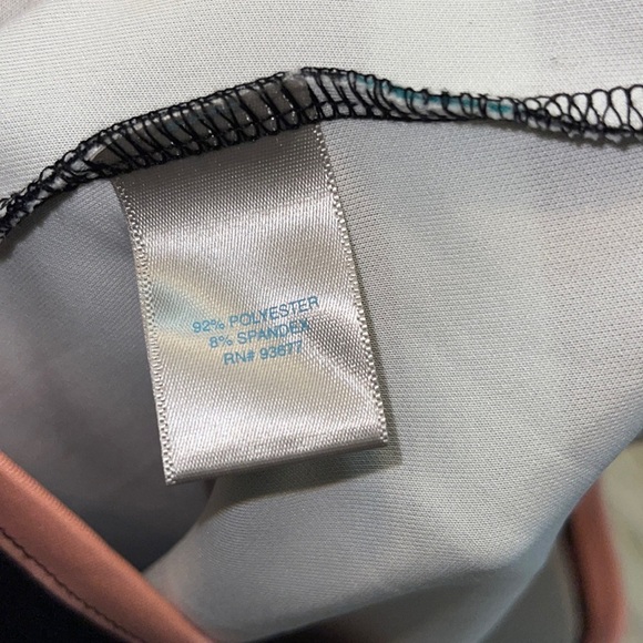 Belle Sky Is The Limit Scuba Mock Turtleneck Midi Striped Dress Size M - Picture 11 of 12